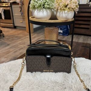 Michael Kors Brown and Black Crossbody Bag